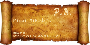Pimpi Miklós névjegykártya